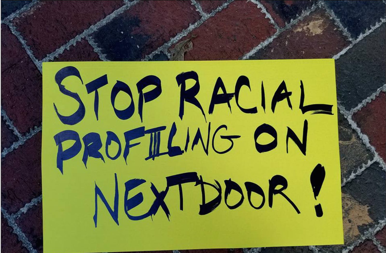 Stop Profiling Sign EmbraceRace | Racial Profiling is A Problem in My Community